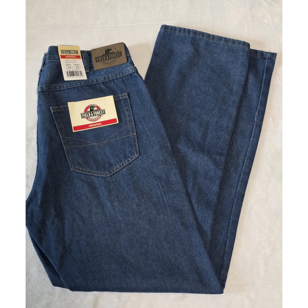 Field & Forest Mens Size 34x32 Original Regular Fit Denim Jeans NWT Workwear